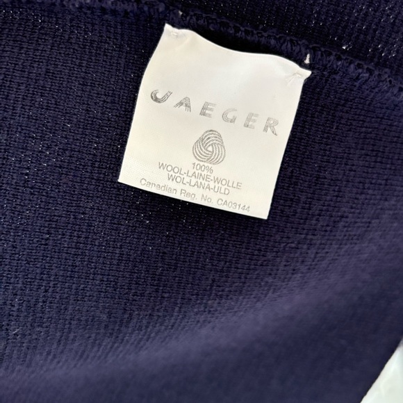 Vintage Navy Wool Open Front Minimalist Lagen Look Long Line Flared Cardigan S - Picture 3 of 7